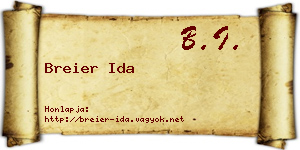 Breier Ida névjegykártya